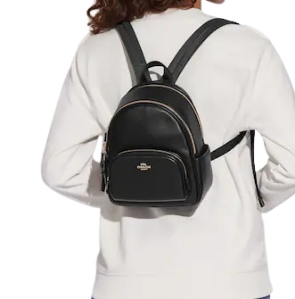 Coach Black Leather Mini Backpack